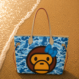 Blue Camo Ape Tote Bag